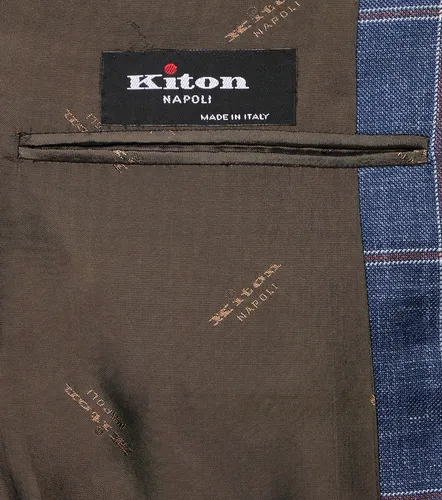 Checked cashmere, wool, silk, and linen blazer - Kiton - Modalova