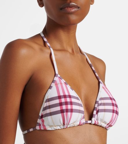 Top de bikini con Check - Burberry - Modalova