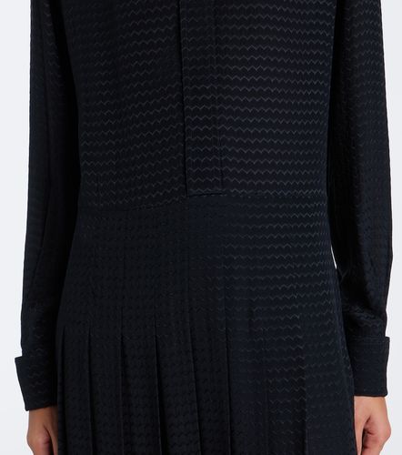 Abito midi in seta jacquard plissé a zig zag - Fendi - Modalova