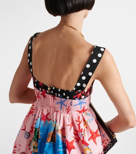 Vestido corto Capri de algodón estampado - Dolce&Gabbana - Modalova