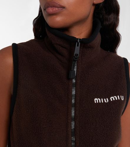 Abito corto in pile con logo - Miu Miu - Modalova