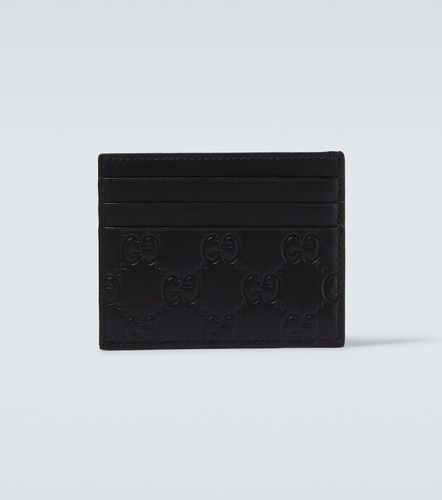 Tarjetero Emblem de piel con GG - Gucci - Modalova