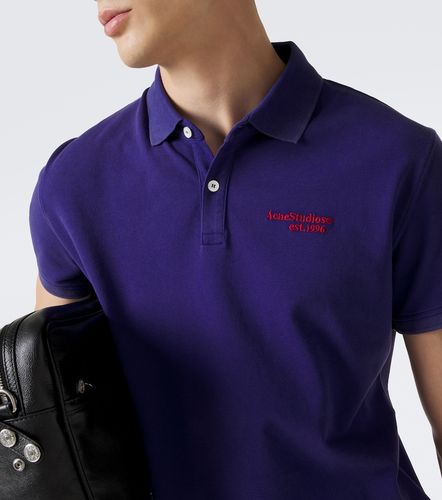 Polo de piqué de algodón con logo - Acne Studios - Modalova