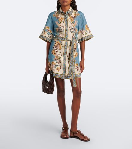 Alémais Vestido corto Joan de lino estampado - Alemais - Modalova