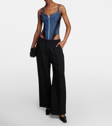 Mugler Body en denim con paneles - Mugler - Modalova