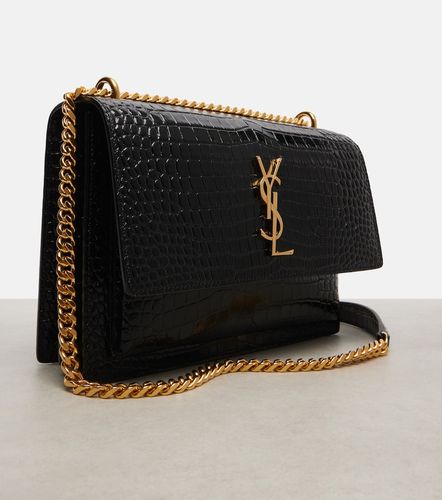 Sunset Medium croc-effect leather shoulder bag - Saint Laurent - Modalova