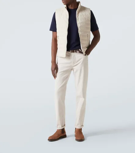 T-shirt in jersey di cotone con logo - Brunello Cucinelli - Modalova