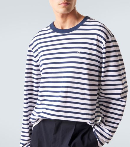 T-shirt in jersey di cotone a righe - Ami Paris - Modalova