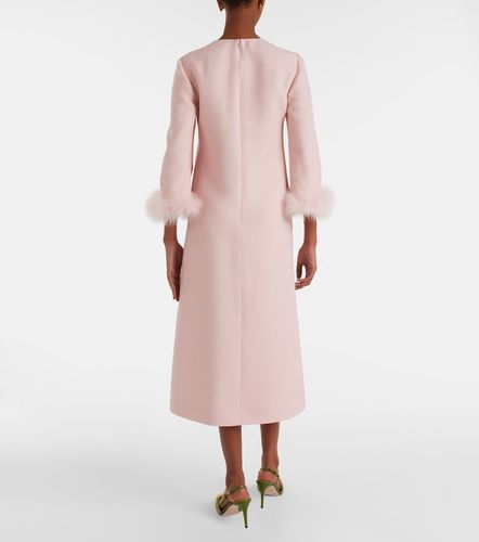 Abito midi in Crepe Couture con piume - Valentino Garavani - Modalova