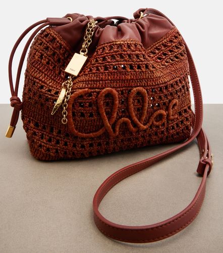 Chloé Secchiello Summer Banana Mini in rafia con pelle - Chloe - Modalova