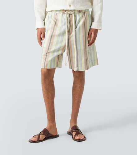Striped hemp and cotton Bermuda shorts - Commas - Modalova