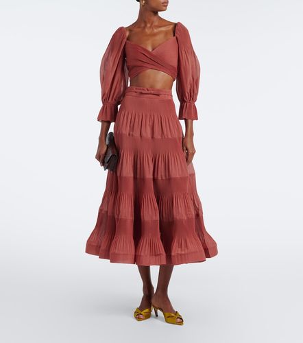 Falda midi plisada con cinturón - Zimmermann - Modalova