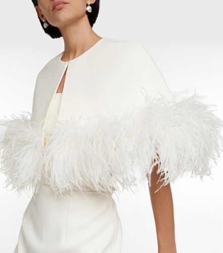 Bridal - Abito midi in crêpe con piume - Safiyaa - Modalova