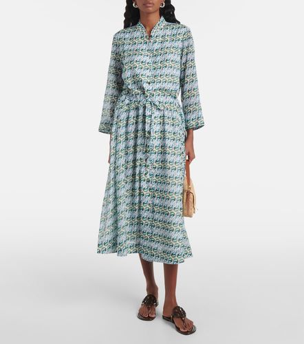 Abito midi in seta e cotone con stampa - Tory Burch - Modalova