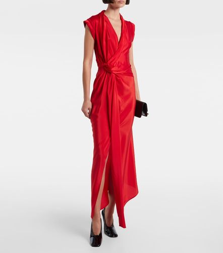 Abito lungo in jersey con seta - Victoria Beckham - Modalova