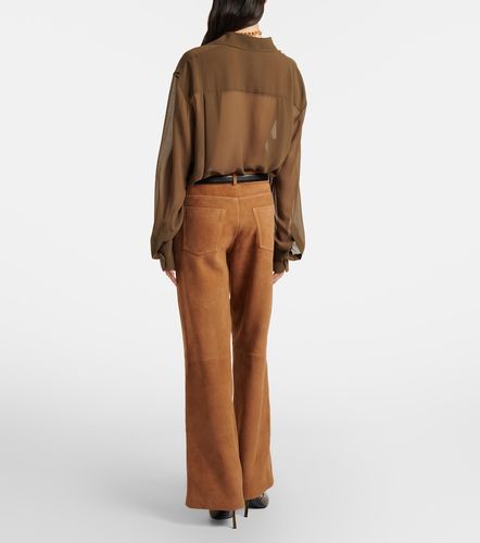 Milo suede wide-leg pants - Nour Hammour - Modalova
