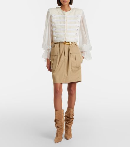 Gonna mini in gabardine di cotone - Balmain - Modalova
