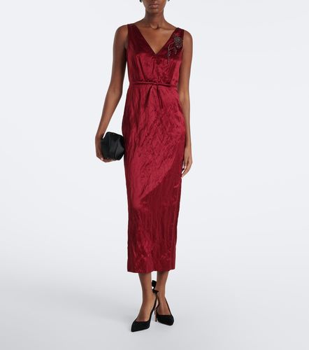 Embellished satin cocktail dress - Erdem - Modalova