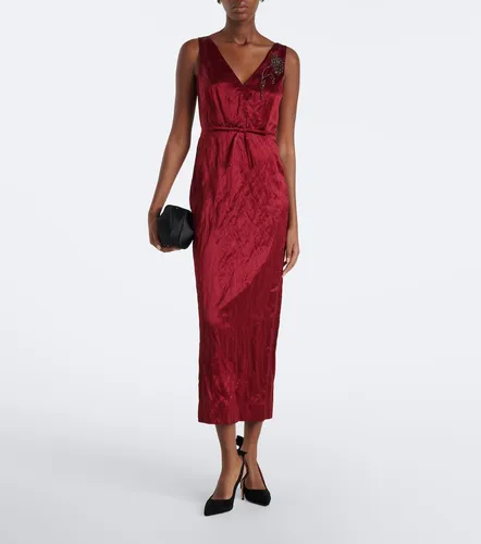 Embellished satin cocktail dress - Erdem - Modalova