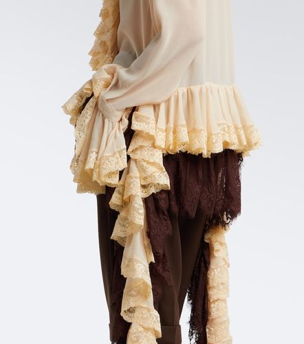 Blusa in chiffon con volant e pizzo - Xu Zhi - Modalova