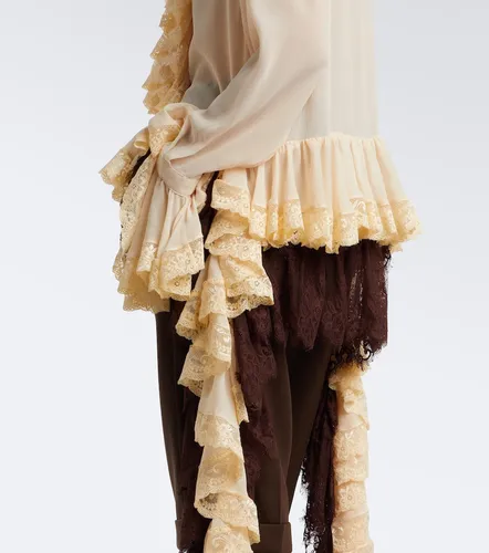 Ruffled lace-trimmed chiffon blouse - Xu Zhi - Modalova
