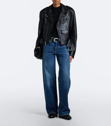 Cassandre ribbed-knit silk top - Saint Laurent - Modalova