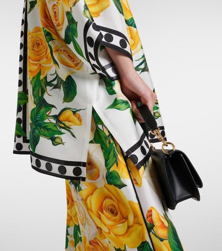 Camicia oversize in seta con stampa floreale - Dolce&Gabbana - Modalova