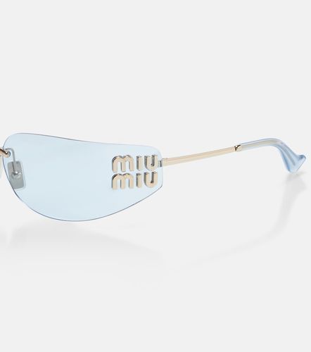 Miu Miu Logo rectangular sunglasses - Miu Miu - Modalova