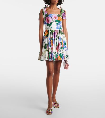 Abito corto in cotone con stampa - Dolce&Gabbana - Modalova