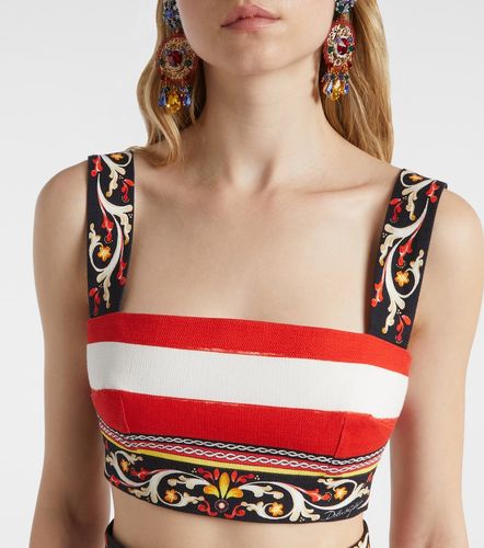 Top en mezcla de algodón a rayas - Dolce&Gabbana - Modalova