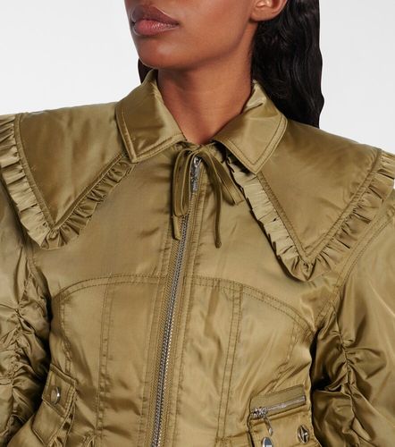 Ganni Bomber cropped con ruches - Ganni - Modalova