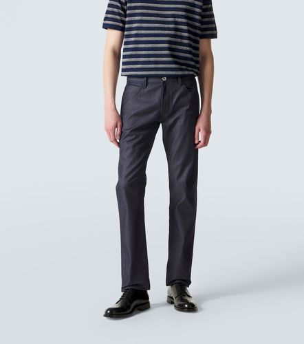 Cotton and silk-blend straight jeans - Giorgio Armani - Modalova