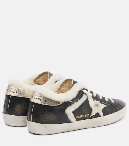 Super-Star shearling-trimmed leather sneakers - Golden Goose - Modalova