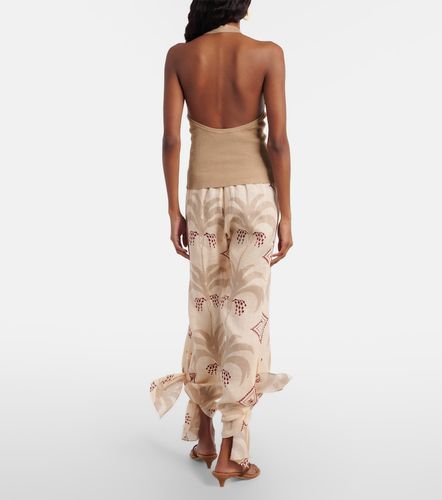 Printed linen flared pants - Johanna Ortiz - Modalova