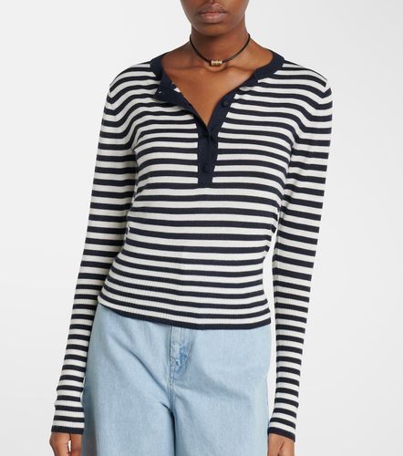 Camiseta con botones de cachemir a rayas - Max Mara - Modalova