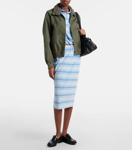 Striped cotton pique pencil skirt - Prada - Modalova