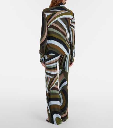 Printed satin jersey wide-leg pants - Pucci - Modalova