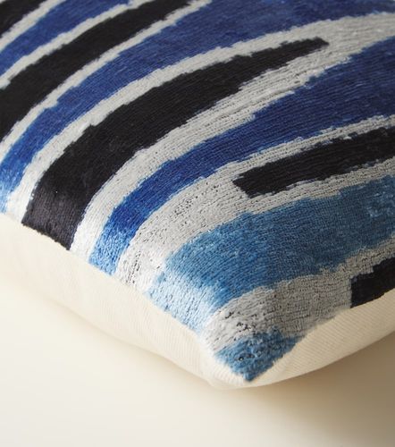 Cuscino in velluto di cotone e seta a righe - Les-Ottomans - Modalova