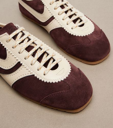 Leather-trimmed suede sneakers - Dries Van Noten - Modalova