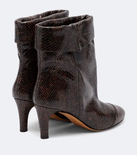 Eldra snake-effect leather ankle boots - Isabel Marant - Modalova