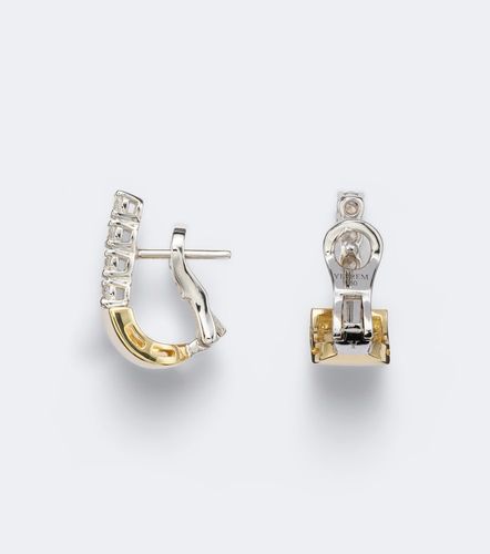 Golden Strada 18kt huggie earrings with diamonds - Yeprem - Modalova
