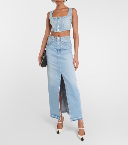 Cropped-Top aus Denim - Alessandra Rich - Modalova