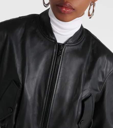 Cropped leather bomber jacket - Wardrobe.NYC - Modalova