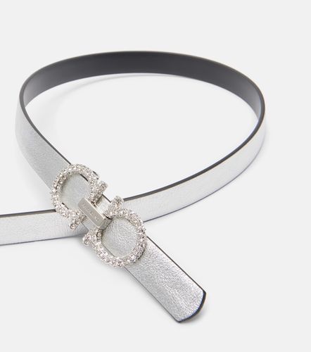 Gancini metallic leather belt - Ferragamo - Modalova