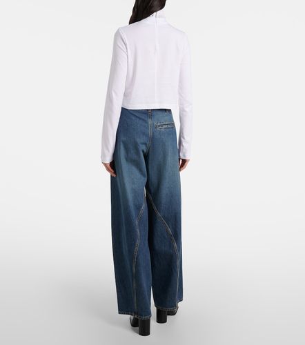 Alaïa Lupetto cropped in jersey di cotone - Alaia - Modalova