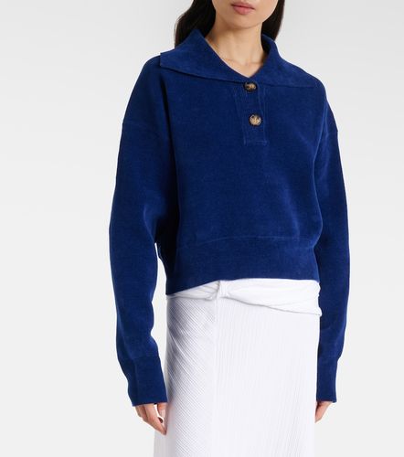 Sudadera cropped de terciopelo - Victoria Beckham - Modalova