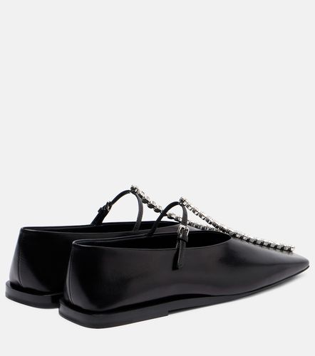 Crystal-embellished leather ballet flats - Jil Sander - Modalova