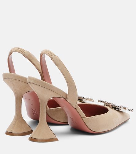 Begum embellished suede slingback pumps - Amina Muaddi - Modalova