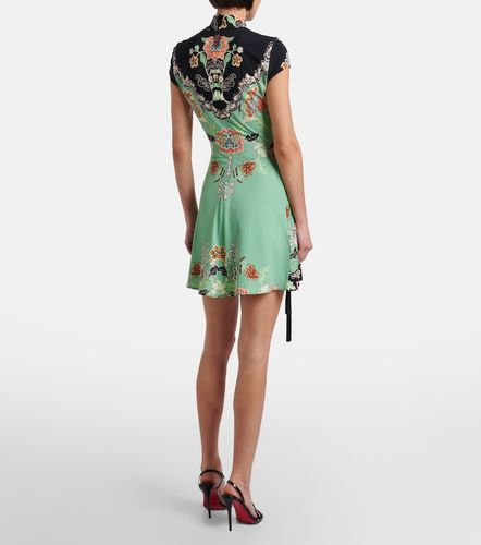 Floral gathered jersey minidress - Roberto Cavalli - Modalova
