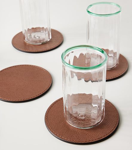 Set di 6 sottobicchieri in pelle con base - Giobagnara - Modalova